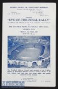 1957 FA Cup Final Eve of The Final Rally programme dated 3 May^ The Assembly Room St Pancras Town