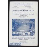 1957 FA Cup Final Eve of The Final Rally programme dated 3 May^ The Assembly Room St Pancras Town