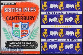 1959 British Lions Rugby Programmes in New Zealand (2): From Otago & Canterbury^ attractive