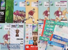 RWC Rugby Programmes/Tickets (19): 9 programmes and 10 tickets: 1991 England’s group games^ v New