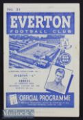 1948/49 Everton ‘A’ v Orrell Football Programme date 29 Jan lights folds o/w clean and good