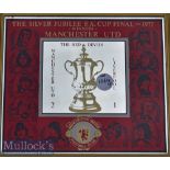 1977 The Silver Jubilee FA Cup Final Manchester United Mirror measures 38x33cm^ plus 1968 European