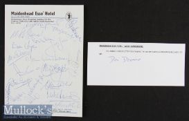 1970s Maidenhead Esso Hotel Notepaper Signed by The Welsh Squad and includes 19x signatures^ also