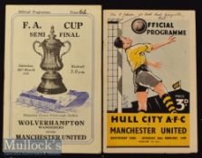 1948/49 Manchester United FA Cup Away Football Programmes to include Hull City^ and Wolverhampton