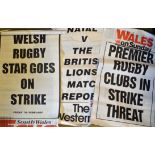 Welsh Rugby Press Placards (Qty): Amazing collection of hundreds of those black and white^ one