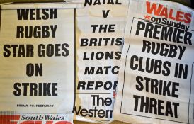 Welsh Rugby Press Placards (Qty): Amazing collection of hundreds of those black and white^ one