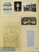 ‘I Stole The FA Cup’ Framed Display - Collection of items relating to the theft of the first English