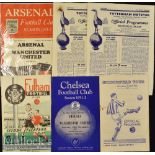 1951/52 Manchester United Away Football Programmes v Huddersfield Town^ Chelsea^ Fulham^ Arsenal^
