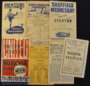 1946/47 Everton Away Football Programmes to include Blackpool^ Arsenal^ Wolverhampton Wanderers^