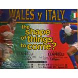 Wales v Italy 1998 Rugby Poster: ‘A sign of things to come’^ f&g colour poster advertising the clash