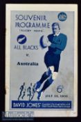 Rare 1932 Australia v New Zealand Rugby Test programme: Final match of the series^ Sydney. New