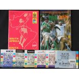 Collection of South Africa Rugby Programmes & Irish Tickets (8): 1980 South Africa v S America clash