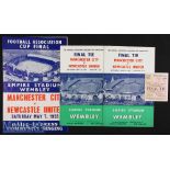 1955 FA Cup Final Manchester City v Newcastle United Football Programme and Ticket date 7 May