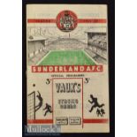 1951/52 Sunderland v Manchester United Football Programme date 8 Mar^ pocket fold^ o/w in G