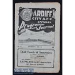 1921/22 Cardiff City Res v Porth Athletic Football Programme date 10 Dec Welsh League^ tears in
