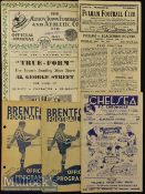 1940 Blackburn Rovers Away Football Programmes to include 1946/47 v Brentford 3 May (x2 one with