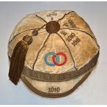 Rare 1910 France International Rugby Cap presented to Julian Combe (Stade Francais) in the first