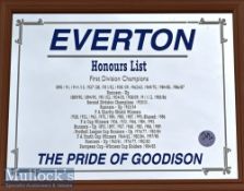 Everton ‘The Pride of Goodison Honours List’ Framed Mirror measures 59x47cm^ plus birds eye view