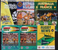 1981-2012 Australia v Scotland & v France Test Rugby Programmes (6): Aus v France^ two copies of 2nd
