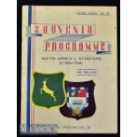 Scarce 1937 New Zealand v South Africa Rugby Programme: Issue from the deciding 3rd test^ won by the
