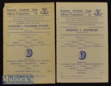 1955/56 (Liverpool Senior Cup) Everton v Southport and v Liverpool Football Programmes dates 23