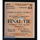 1953 FA Cup Final Blackpool v Bolton Wanderers Football Match Ticket date 2 May at Wembley