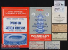 1966 FA Cup Final Everton v Sheffield Wednesday Football Programme and Match Ticket date 14 May^