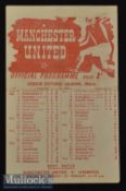1945/46 Manchester United v Blackpool Football Programme date Feb 2^ single sheet^ G overall