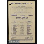 1963/64 Bury v Everton Lanc Senior Cup Football Programme date 1 Jan^ 2nd round^ at Gigg Lane^