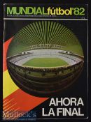 1982 World Cup Final Italy v West Germany Football Programme date 11 July in Madrid. ‘Mundial Futbol