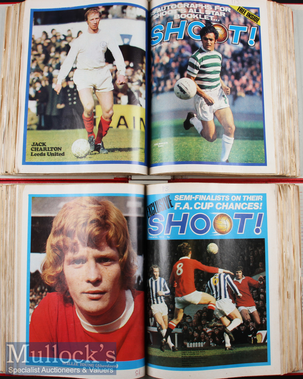 Collection of Bound Shoot! Football Magazines August 1971 to July 1972 bound in 2 sets.