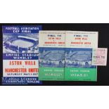 1957 FA Cup Final Aston Villa v Manchester United Football Programme and Ticket date 4 May with 2x