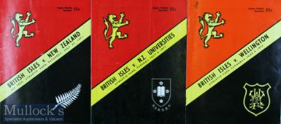1971 British Lions Rugby programmes (3): All at Wellington^ v Wellington^ New Zealand Universities