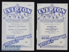 1949/50 Lancashire Senior Cup Everton v Southport Football Programme date 19 Oct ex-bound^ tear