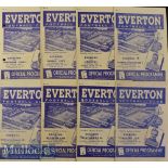 1947/48 Everton Home Football Programmes to include Man City^ Blackpool^ Liverpool^ Preston NE^