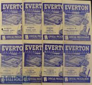 1947/48 Everton Home Football Programmes to include Man City^ Blackpool^ Liverpool^ Preston NE^