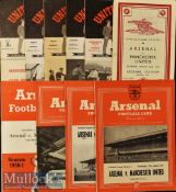 Selection of 1950s Arsenal v Manchester United Football Programmes including (H) v Manchester Utd
