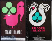 1968 & 1970 France v Ireland Rugby Programmes (2): 1968 French Grand Slam^ 1970 joint Champs with