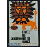 Rare 1965 French Rugby Championship Final Programme: Agen v Brive at Lyon^ attractive official FFR