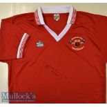 1978/79 Gordon McQueen Signed Replica Football Shirt with 1978 Centenary emblem^ signed in ink to