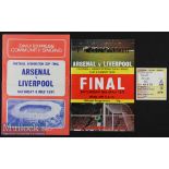 1971 FA Cup Final Arsenal v Liverpool Football Programme and Match Ticket date 8 May plus song sheet