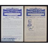 1947/48 Queens Park Rangers v Cardiff City Res Football Programme date 27 Sep together with 49/50