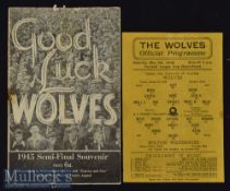1944/45 Wolverhampton Wanderers v Bolton Wanderers football programme - Football League Cup North