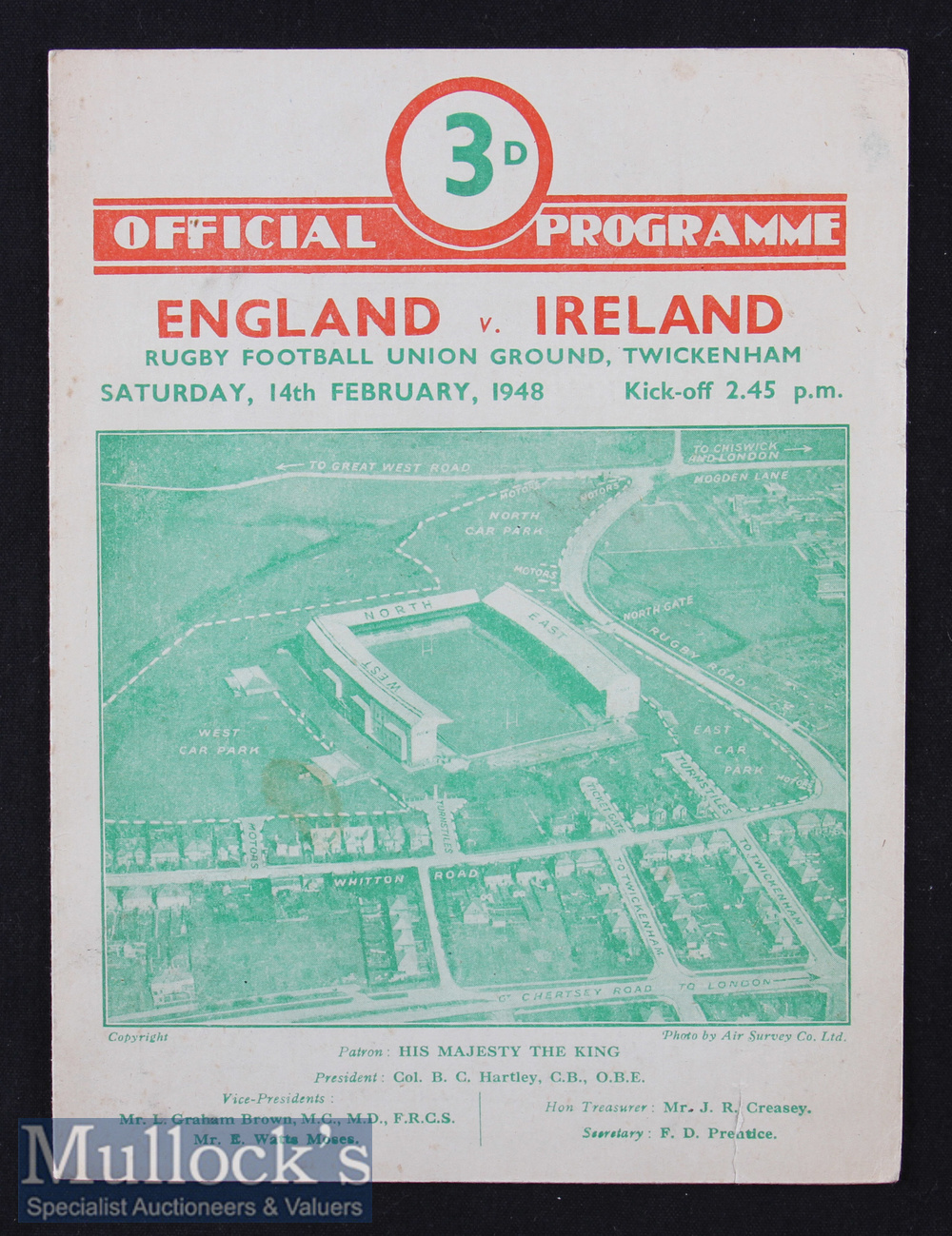 1948 England v Ireland Rugby Programme: Ireland swept the board and here’s the sought-after