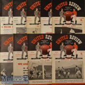 1952/53 Manchester United Home Football Programmes to include Nos 1^ 2^ 3^ 4^ 5^ 7^ 8^ 9 and 10^