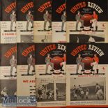 1952/53 Manchester United Home Football Programmes to include Nos 1^ 2^ 3^ 4^ 5^ 7^ 8^ 9 and 10^