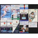 1973-2009 England v Scotland Rugby Programmes (8): Many with ticket^ clipping or both^ the