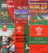 1960-2000 Wales v South Africa Rugby Programmes (6): For the matches at Cardiff in 1960^ 1970 (1st