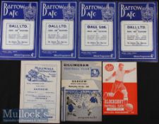 1961/2 Barrow AFC Football Programmes including 4 homes Darlington (Dec – postponed)^ Accrington