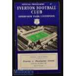 1956/57 Everton v Manchester United Football Programme date 6 Mar^ pocket fold^ o/w in G condition